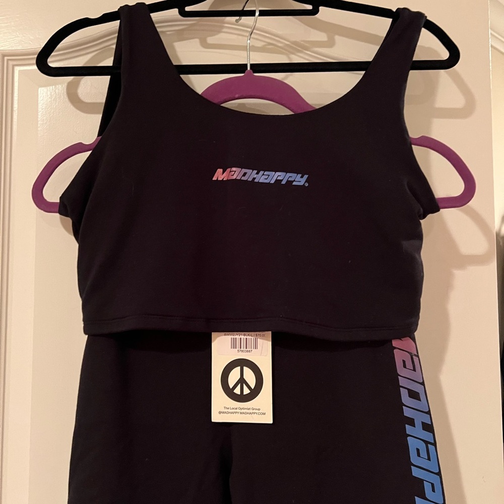 MAD HAPPY TOP AND BIKE SHORT SET